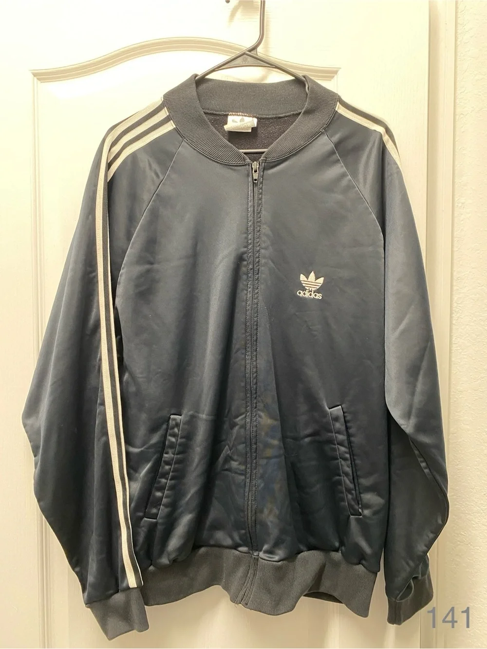 adidas Men's Black Blue Trefoil Track Jacket